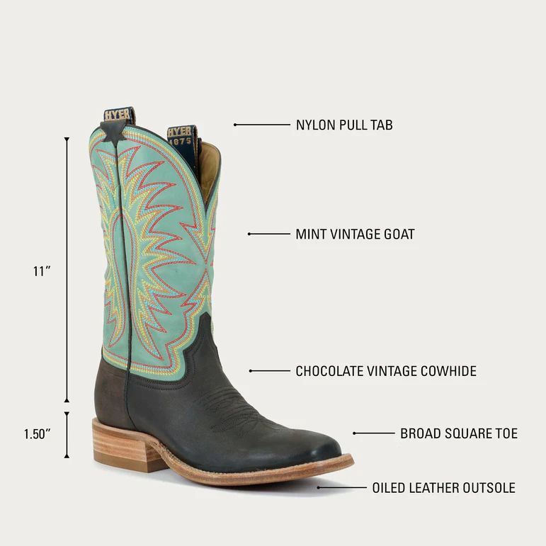 HYER BOOTS | WOMEN'S SPRING HILL - Chocolate/Mint